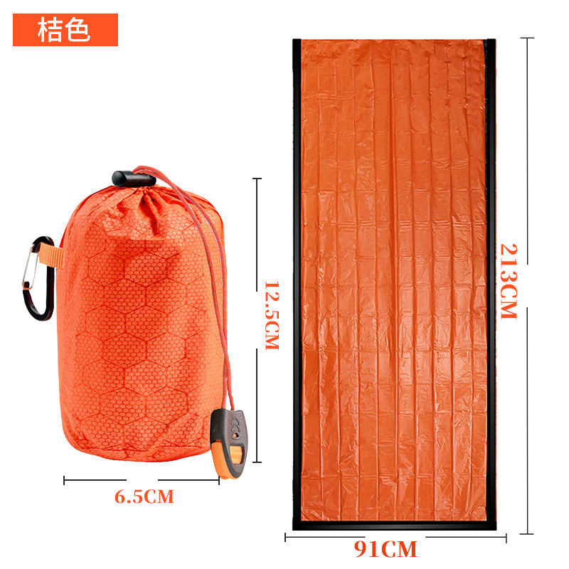 오렌지색 개별 침낭 + 오렌지색 열반사 외부가방 213*91cm