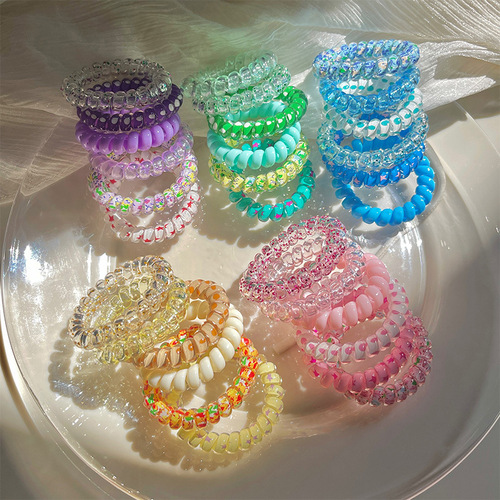 Candy collection!  Sweet girl gradient color phone ring hair rope headband seamless hair tie hair ring does not hurt hair accessories