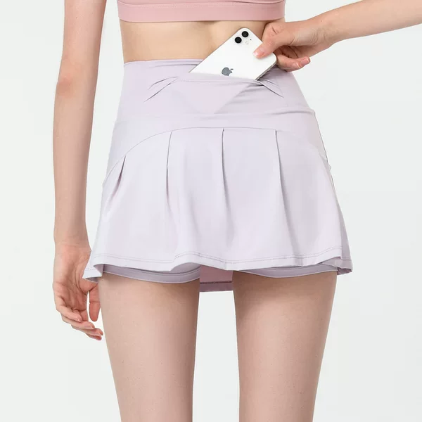 European and American Cross-border Anti-walking Fitness Pants Women's Summer High Waist Hip-lifting Loose Breathable Sports Running Tennis Yoga Skirt