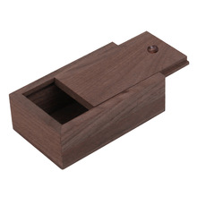 06YM黑胡桃木盒子松木天地盖实木收纳盒长方形抽拉盒翻盖带锁礼盒