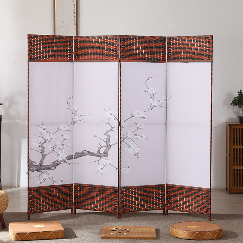 中国風のシンプルなスクリーンパーティション壁屏風リビングルーム寝室ブロッキングシンプルモダンな折りたたみモバイル布バリアホーム