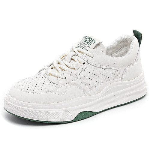 Genuine leather white shoes for women, soft-soled driving shoes, Korean version, sports and leisure, versatile genuine leather trendy brand flat shoes