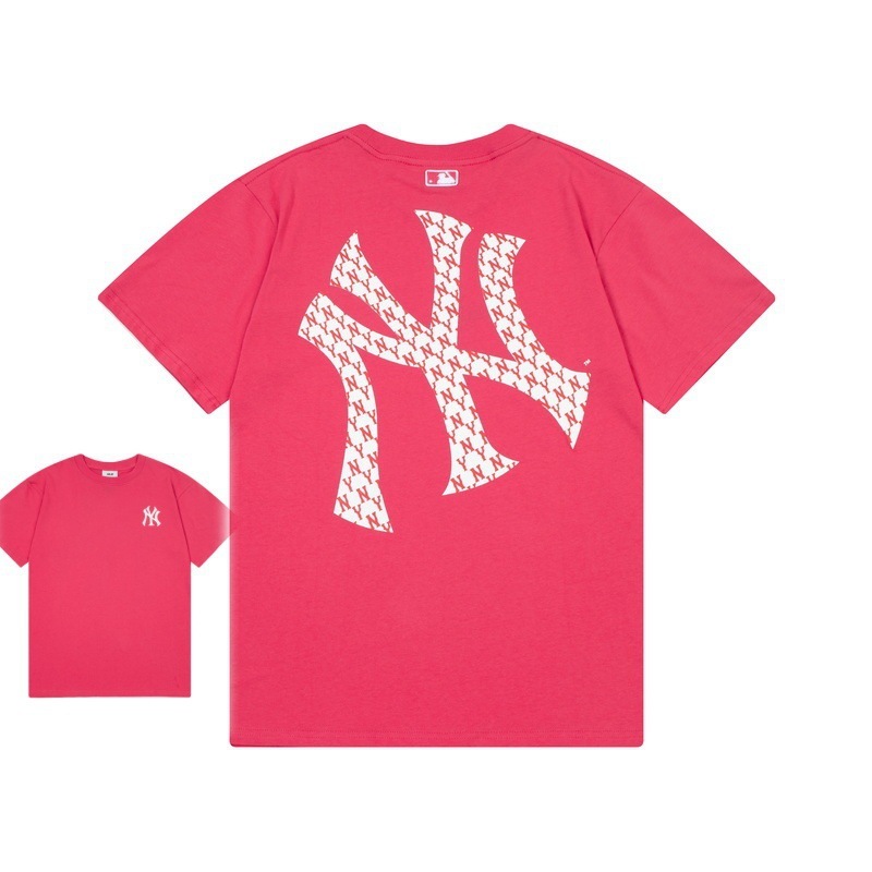 クロスボーダー MLB&NY ベーシックプリント高品質レディース T メンズ半袖コレクション共同ブランドの純綿通気性ボトリングシャツ|undefined