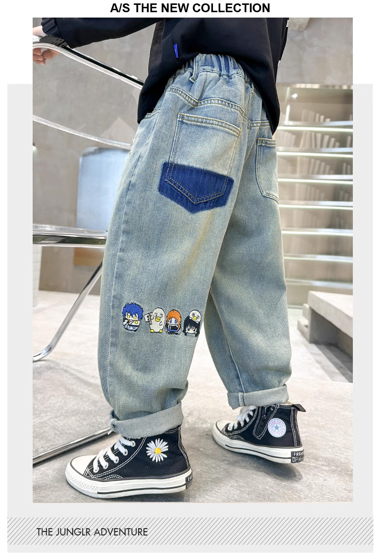 Modische Colour-blocking Jeans Für Jungen Im Lässigen Schnitt_voghion.com