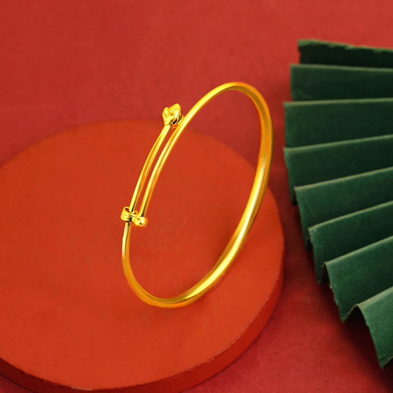 Pulsera de trébol de oro de Vietnam pulsera de bambú de aleación de cobre sin desvanecimiento de larga duración para mujer pulsera de oro de imitación joyería