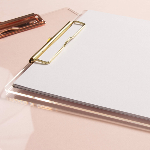 a4 file transparent acrylic board clip student office writing exam pad gold plastic order board