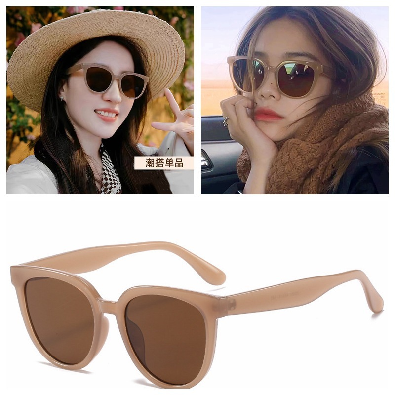 Xiaohongshu サングラス ブラウン偏光サングラス 女性用 Liu Yifei 同じスタイルの抗 UV 近視度数を装備可能|undefined