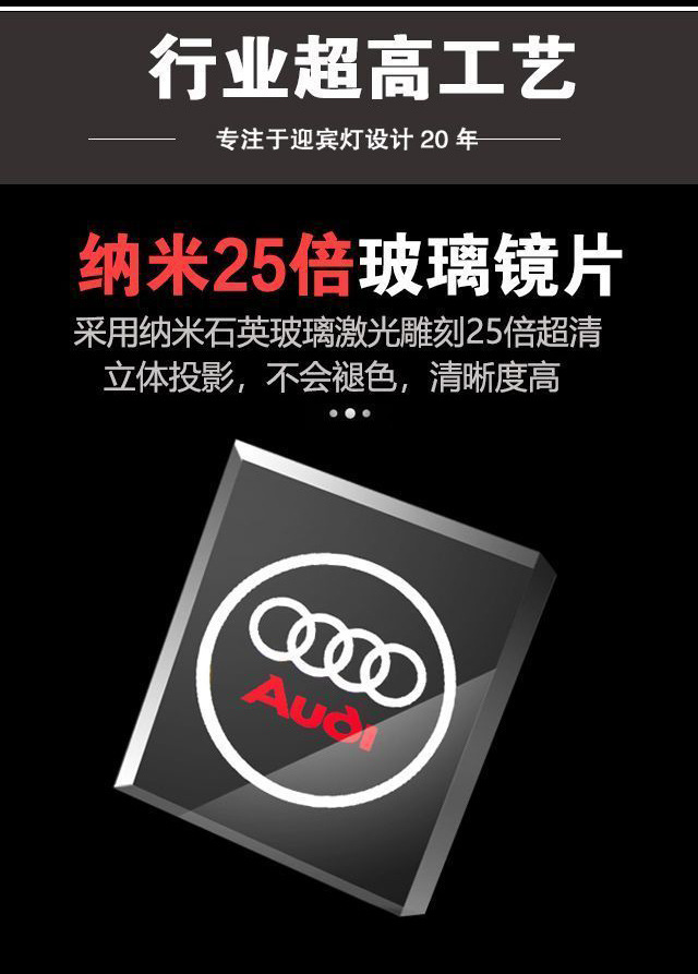 Suitable for Audi welcome lamp original A4L A5 A6L A7 door atmosphere Q5L projection decorative lamp Q7 modification
