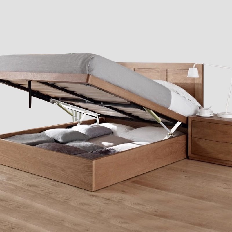 cama de varilla de soporte hidráulica cama de varilla de presión neumática cama de madera sólida cama cama de tatami cama caja cama cama individual cama de caja alta