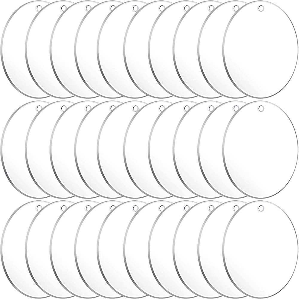 Llavero de acrílico embrión decoración oblea de acrílico transparente DIY artesanía colgante hecho a mano 30 piezas conjunto