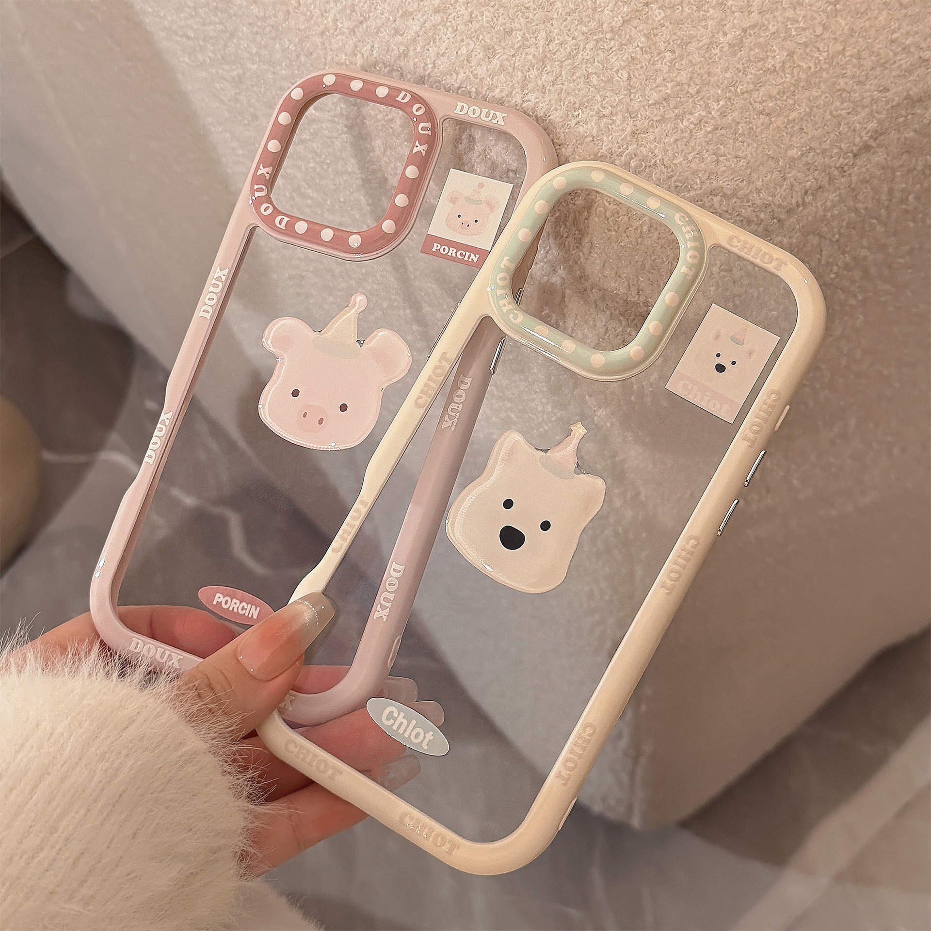Ins lindos avatares de animales para Apple 16 parche de dibujos animados 14ProMax nueva funda para teléfono móvil 16Pro hembra 13