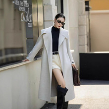 大翻领双面羊绒大衣女中长款过膝2025秋冬新款修身显瘦羊毛呢外套
