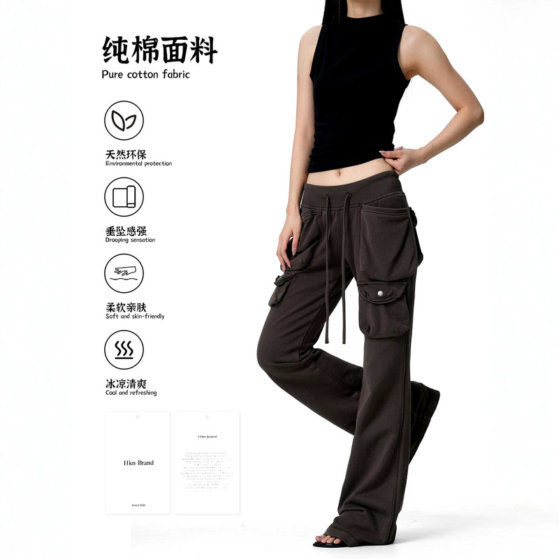 11KN American retro-style slim-fit cargo pants for men and women, multi-pocket drawstring outdoor trendy slim-fit casual paratrooper pants 11KN American retro-style slim-fit cargo pants for men and women, multi-pocket drawstring outdoor trendy slim-fit casual paratrooper pants