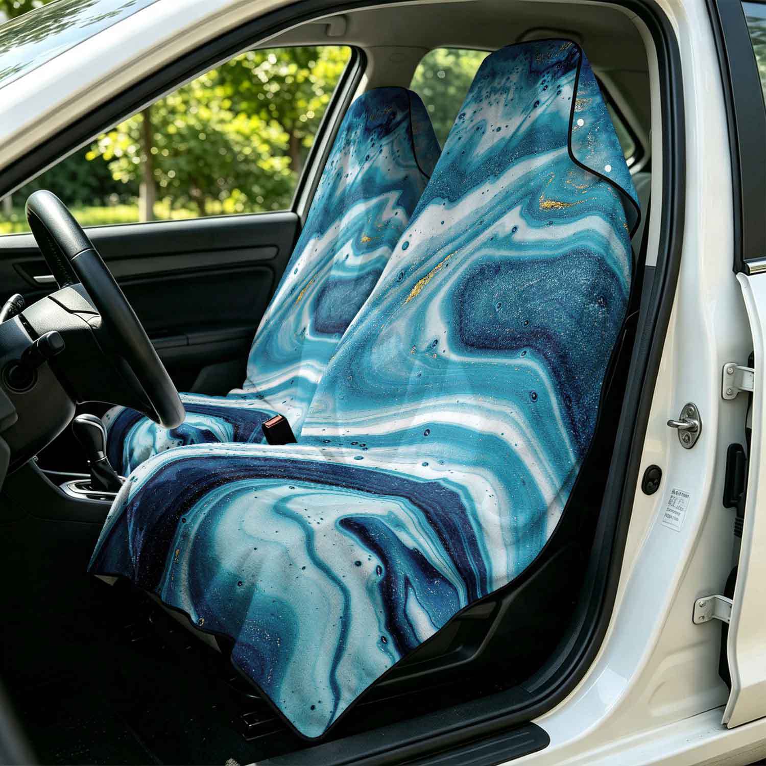 2-piece dual-use car seat cover, ultra-fine fiber, can be used as a beach towel, printed car protective seat cover 6