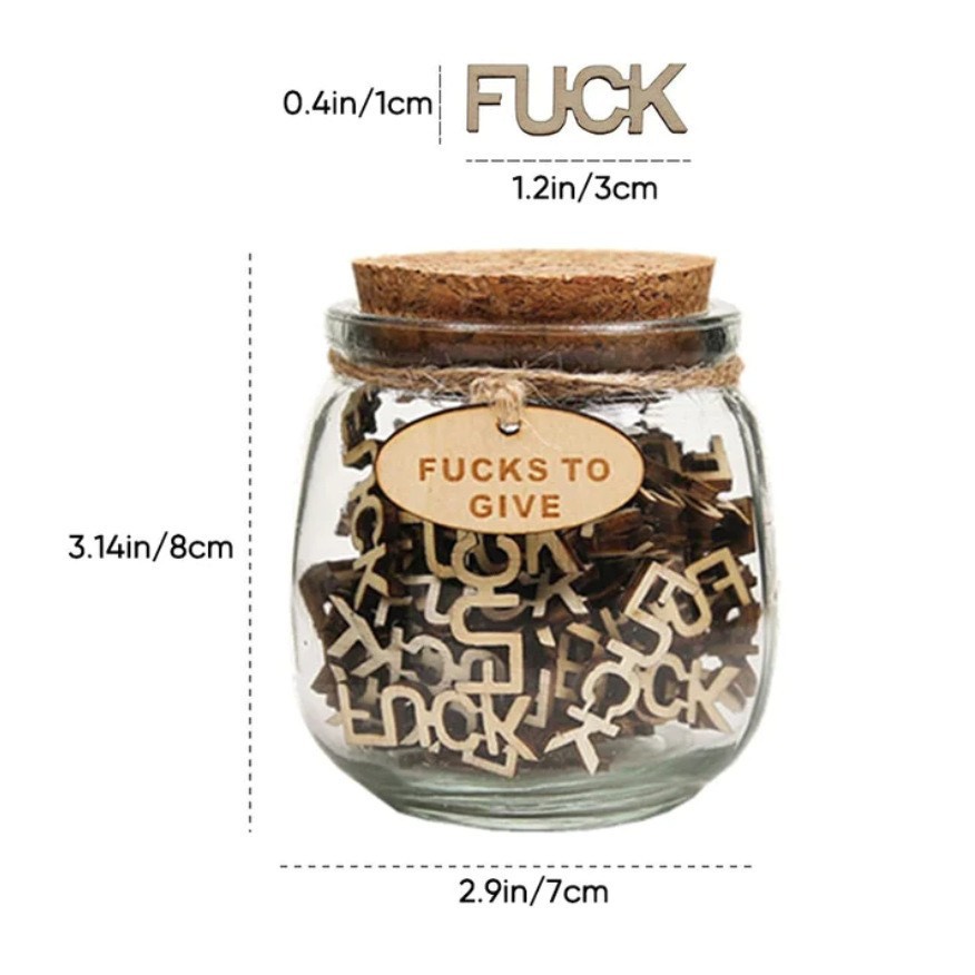 FUCK 스타일 100개 팻 푸딩 유리병 + 흰색 상자 + 태그