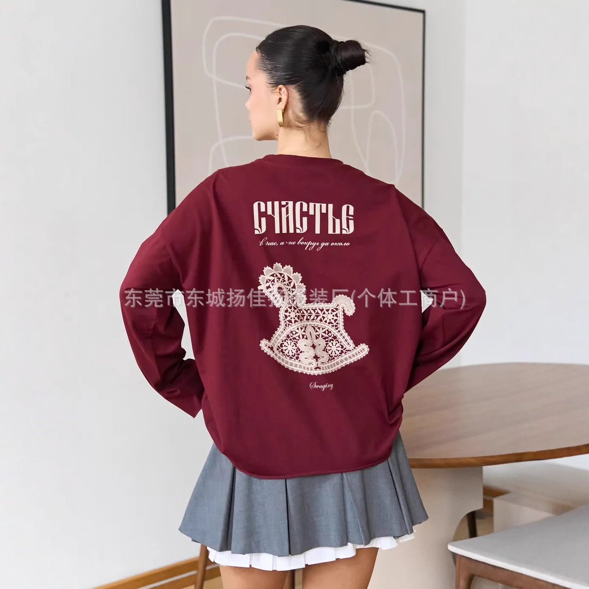 100% Cotton Long-Sleeved T-Shirt Autum New European and American Style Loose and Comfortable Outer Wear Trendy Brand Oversize Tops for Women