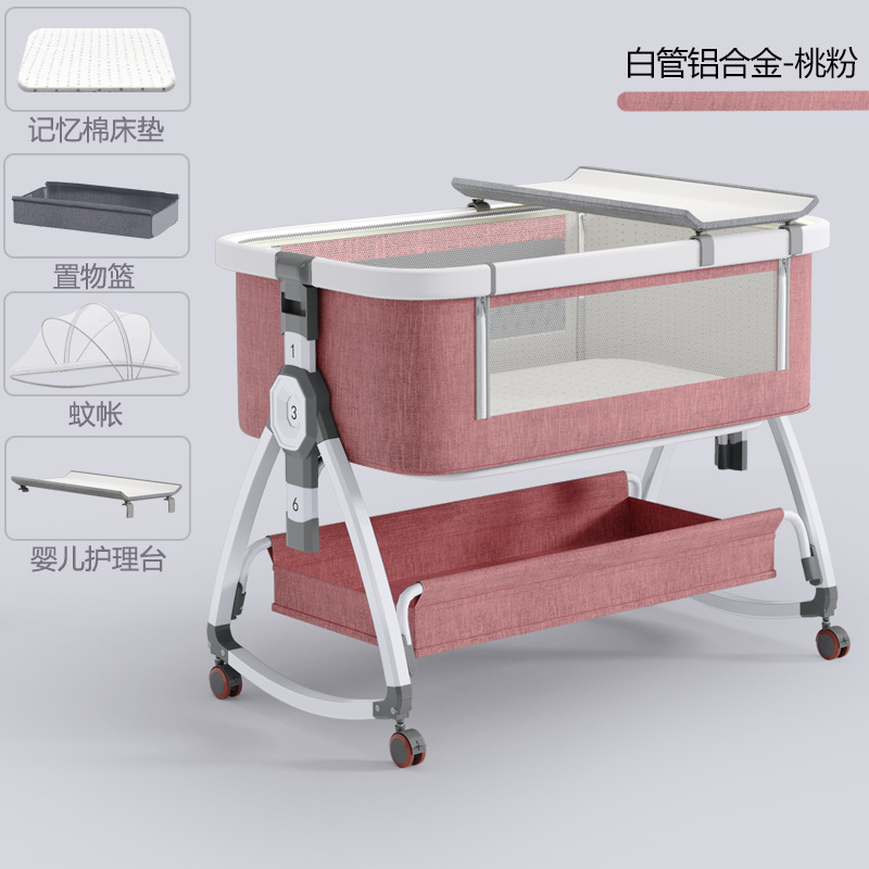 Cama de bebé de aleación de aluminio cama de costura cama multifuncional móvil plegable cama infantil bebé recién nacido cama cuna cama