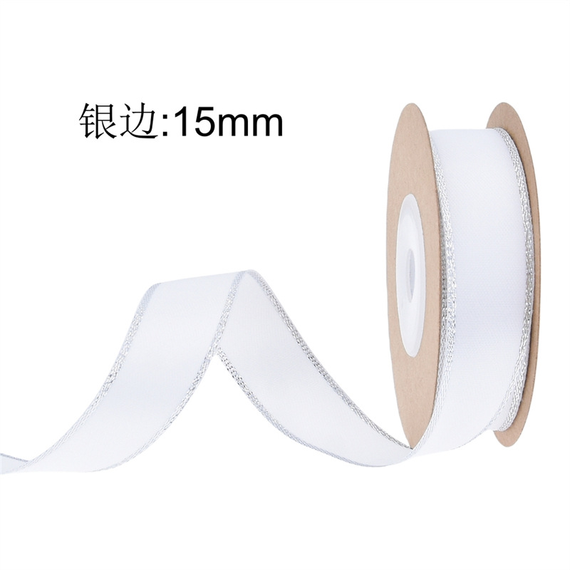 Amazon cinta de borde de cebolla de oro y plata de doble cara engrosada cinta de poliéster arco accesorios para el cabello cinta vestido floral