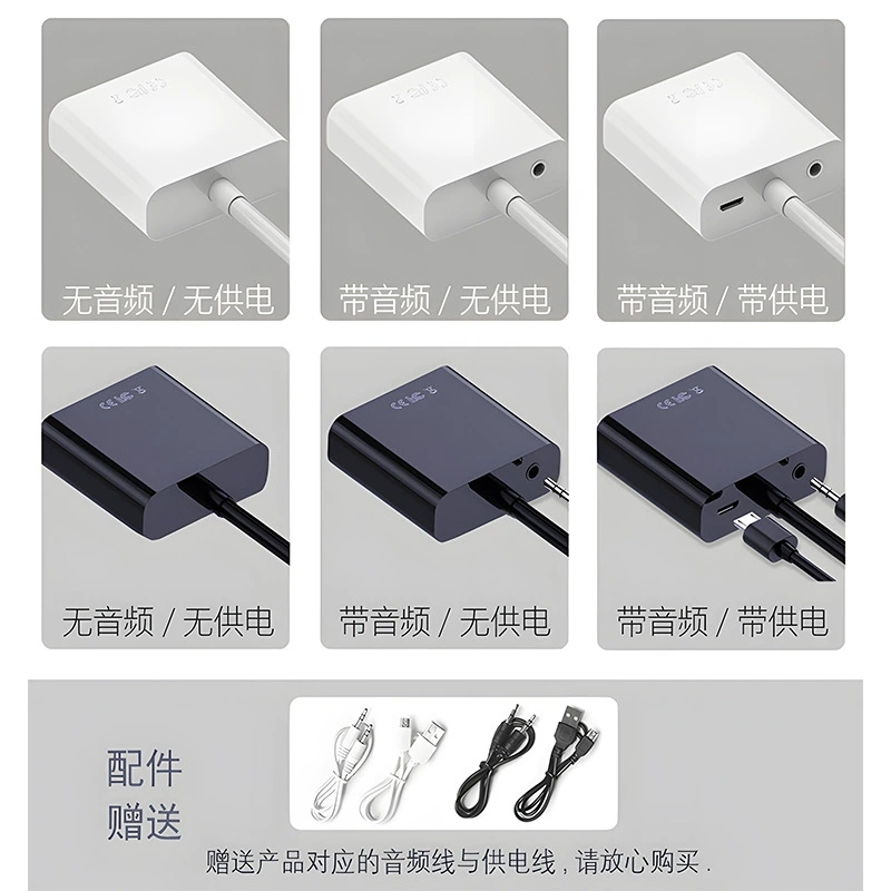 HDMI к VGA с аудио, конвертер питания, кабель VGA, HDMI аудио и видео, ротор высокое разрешение компьютера