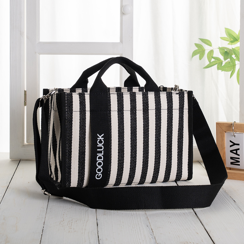 Bolso de tela de fábrica, bolso de tela de rayas, bolso de hombro de moda, bolso de mujer, bolso de mano de mujer