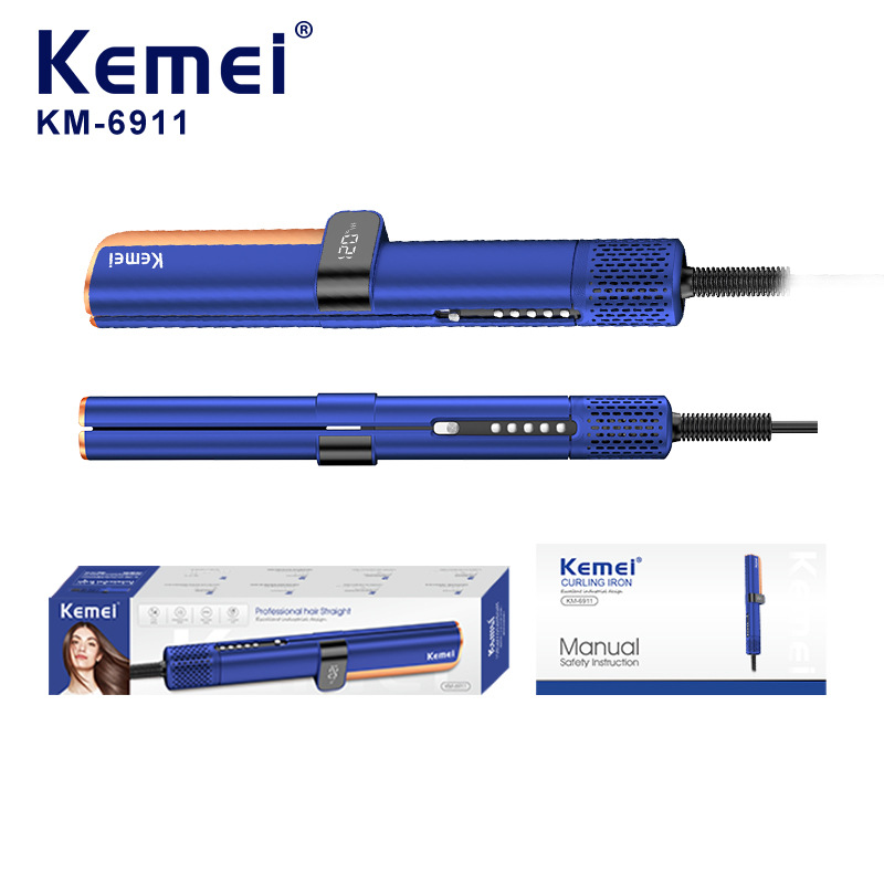 Kemei Cross-Border Hair Curler with Digital Display, Professional Hair Straightener, Home-Use Curling Iron Wholesale Km-6911