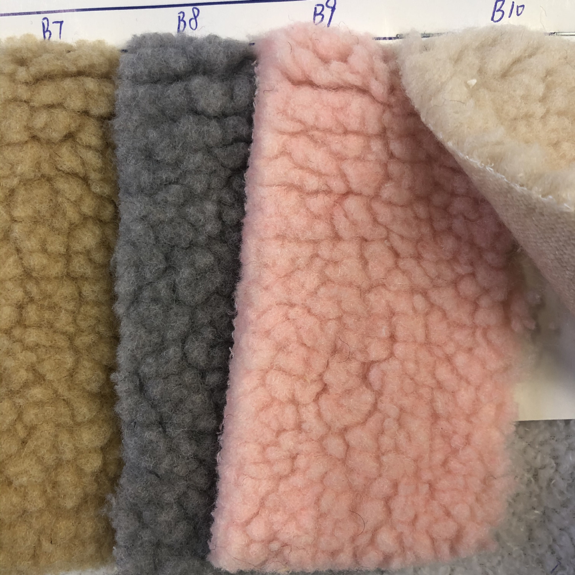 Inventario de algodón extra grueso cordero granos granos ropa alfombra bolsa tela granos de algodón extra grueso