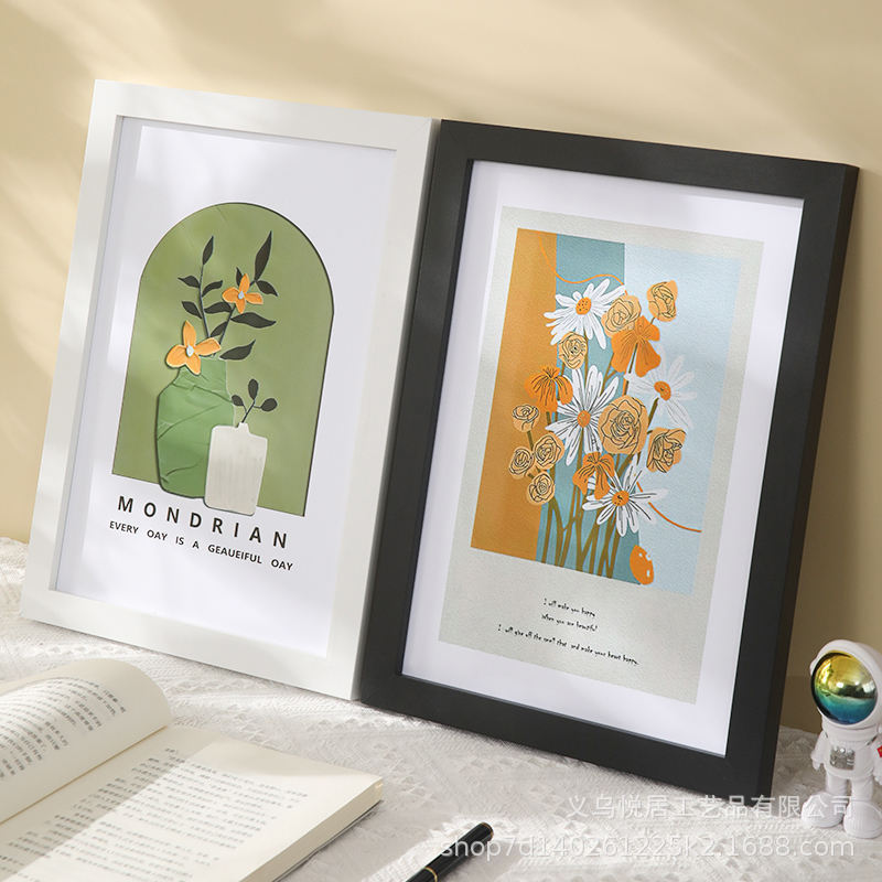 High Quality Wood Plexiglass Mdf Photo Frame Multiple Sizes and Colors Modern Desktop Decoration