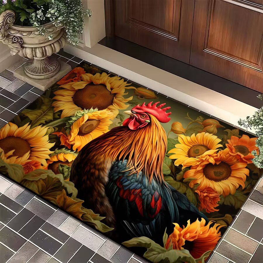 Mud de diatomeas Amazon emitió una alfombra de piso de gallo grande estadounidense transfronteriza, alfombrilla de entrada para puerta, alfombrilla de cocina resistente a las manchas