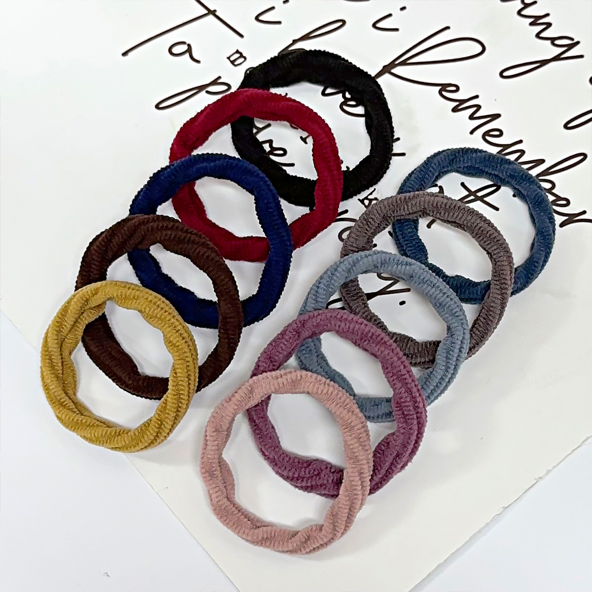 50 tiras de banda de goma de alta elasticidad, anillo de toalla sin costuras, estilo coreano, cuerda de cabeza simple y duradera, lazo para el cabello con cola de caballo alta