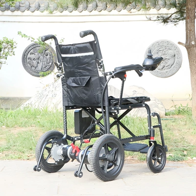 17kg Aviation aluminum, one-handed lift, lightweight, portable, foldable electric wheelchair for the elderly (Qatlanan elektrik velosipedlər) - lithium-battery-24v-6a-with-a-range-of-approximately-8-kilometers