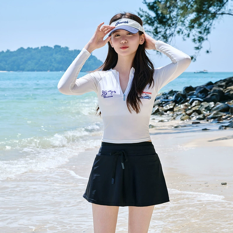 Swimwear, split long-sleeve, set