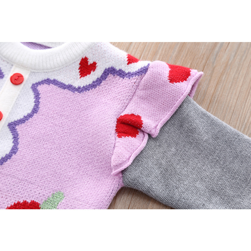 Herbst und Winter Fashion Internet Rot 1-8 Jahre altes Mädchen Baumwolle Kontrast Pullover Halbrock Zweiteiler_voghion.com