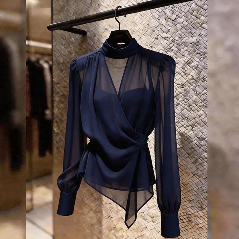 French-Style Design Pleated Waist-Cinching Shirt for Women, New Summer Fashion, Stylish and Youthful, Versatile Collared Blouse