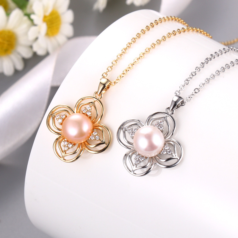 Creative beads from pearl with zircon
