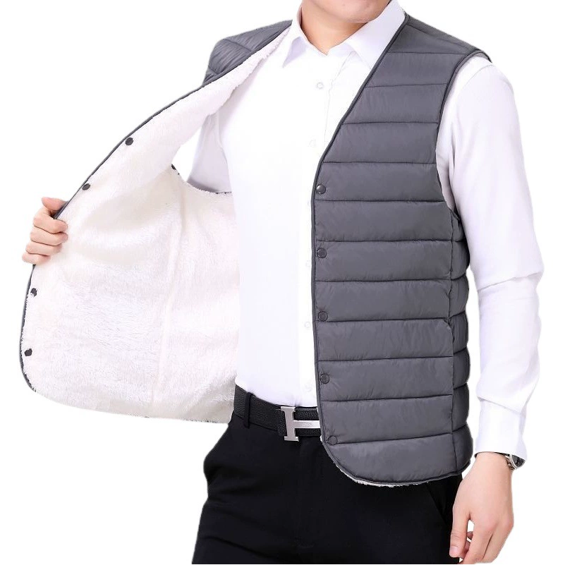 Осенне-зимняя легкая пуховая куртка на флисовой подкладке, мужской жилет, короткий приталенный жилет, большие размеры, тонкий внутренний и внешний жилет