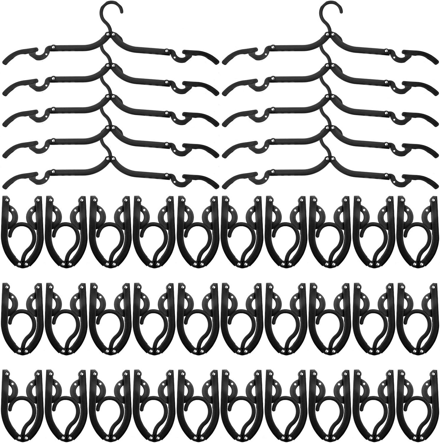 Black folding clothes hanger multi-functional clothes hanger non-slip outdoor travel portable clothes hanger for business trip home Magic clothes hanger