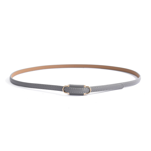 New Thin Belt Women's Dress Simple Gold Buckle Adjustable Thin Belt PU Belt Clothing Accessories Thin Style
