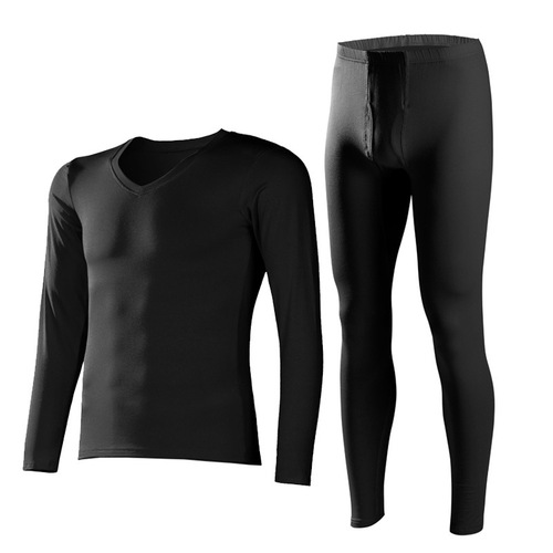 Men's Modal Warm Set Autumn Top and Bottoms V-Neck Round Neck Slim Comfort Autumn/Winter Thin Base Layer Underwear