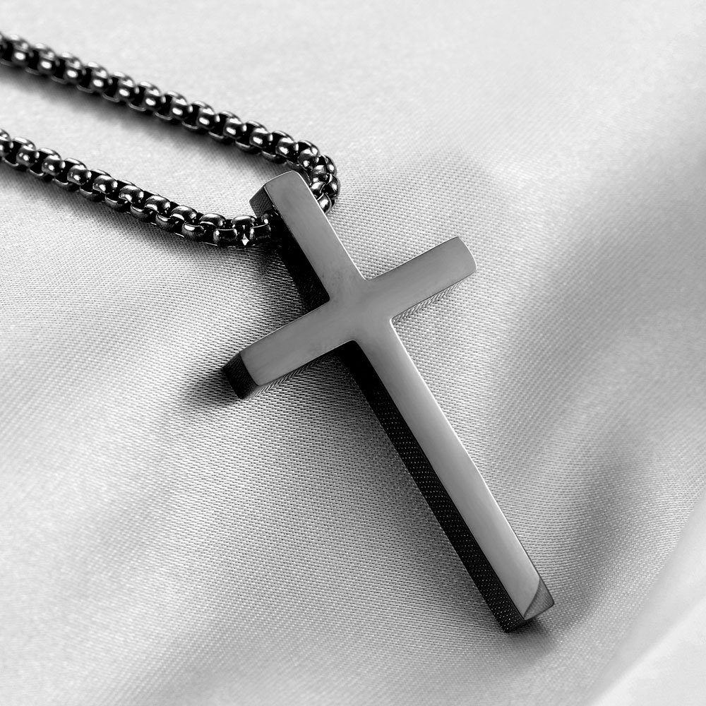 Stainless Steel Titanium Steel IG Style Simple Style Cross Plating Pendant Necklace display picture 7