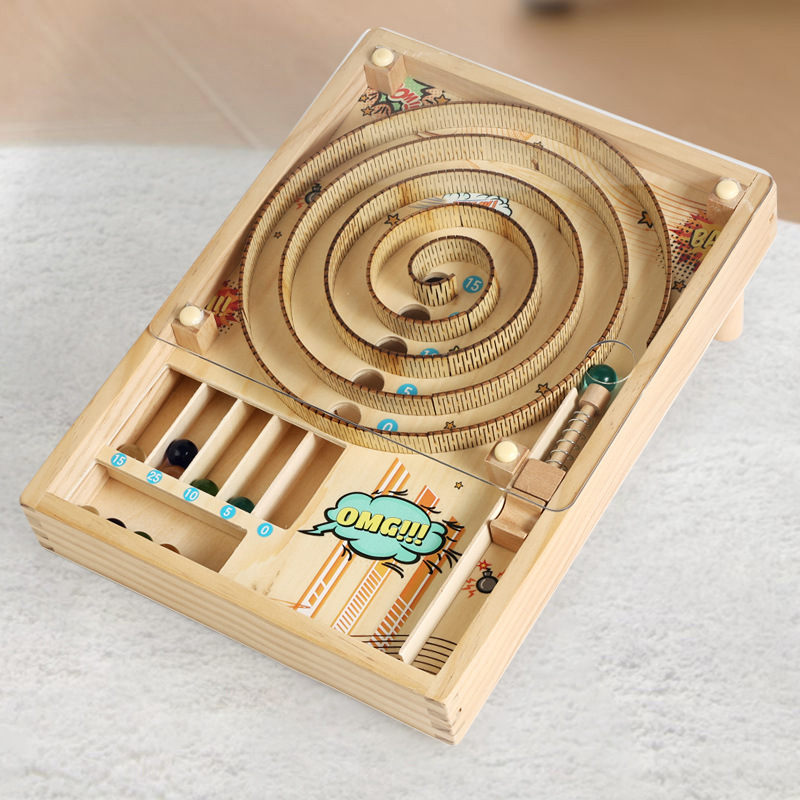 Educación infantil de madera bola de pinball estereoscópica bebé entrenamiento de concentración padres-hijos mesa de pinball interactiva puzzle de mesa