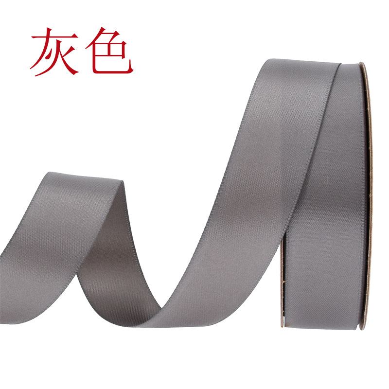 Transfronterizo 2.5 cinta de poliéster de cifrado doble cara cinta de seda mate vestido de boda decoración regalo de flores embalaje cinta forjada 25m