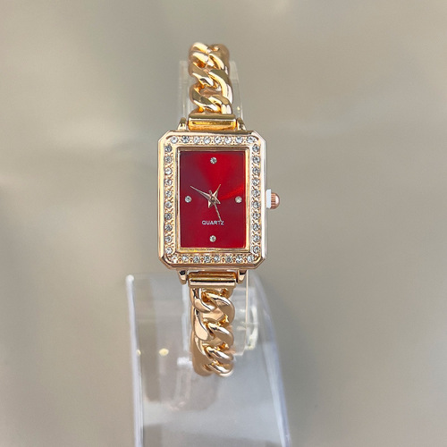 New Women's Watch, Niche Fashion, Vintage Style, Colorful, Elegant Bracelet Watch, Square Quartz Accessory Manufacturer