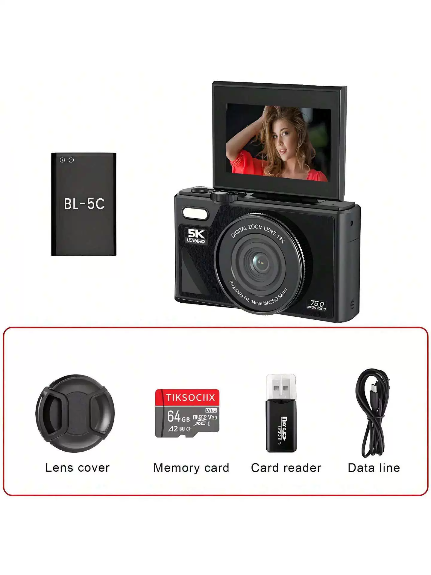 Камера-перевёртыш CCD W1, 4K/5K HD, фильтр «красота» и передача по Wi‑Fi