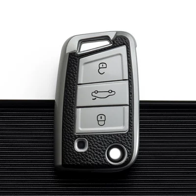 Car Key Case, Car key bag - volkswagen-b-folding-3-keys-aurora-silver-single-shell