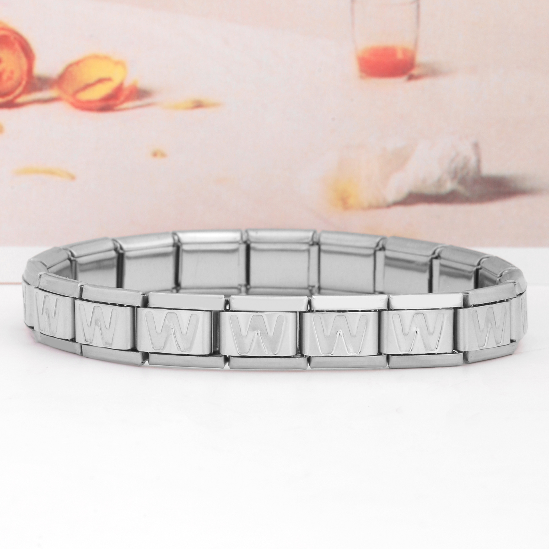 Rostfreier Stahl IG-Stil Brief Polieren Armbänder display picture 5