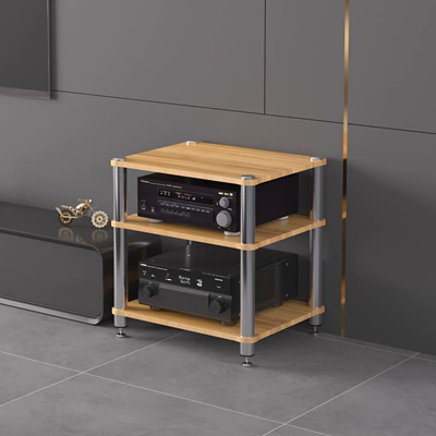 Cabinet, Foot Spikes, Stand Legs, Electric car big tripod - three-layer-conjoined-light-walnut-color