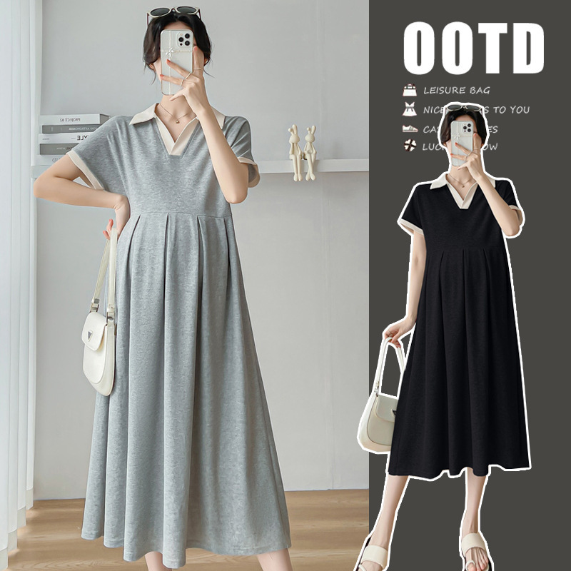 Maternity Summer dress 2024 New plus size Loose Summer Skirt Fashion suit Fashionable Casual