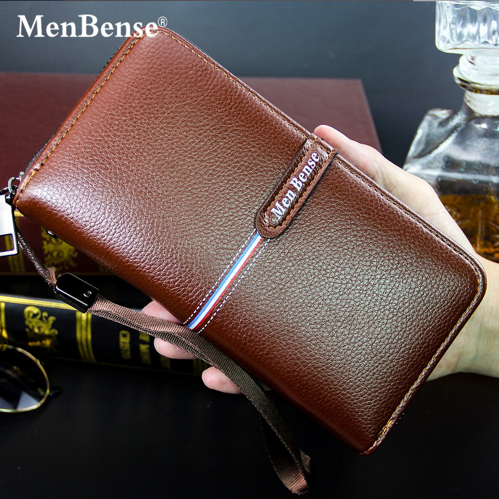 Suministro Directo de fábrica los nuevos hombres del embrague largo solo tirón lychee patrón cremallera gran capacidad bolso