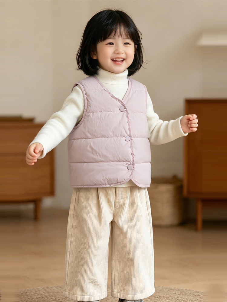 Children's demi-season liner with down
