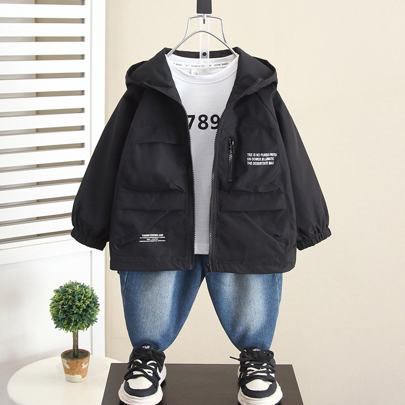 5903 ropa para niños chaqueta con capucha para niños chaqueta para niños modelos de primavera y otoño 2025 nueva chaqueta de otoño para niños ropa